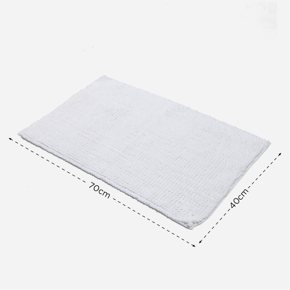 Hosh Chenille Bath Mat (White) - 40x70cm