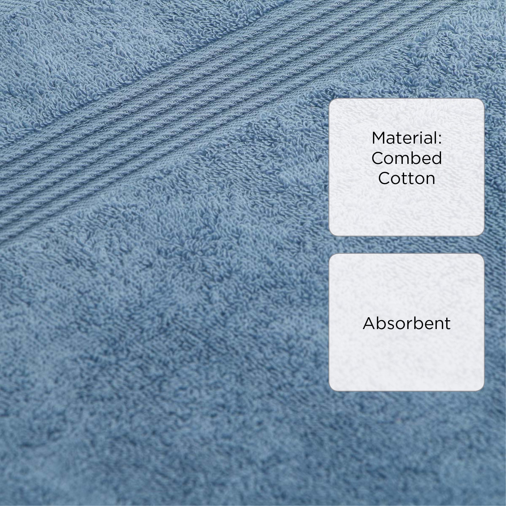 Hosh Combed Cotton Hand Towel - Tidal Blue