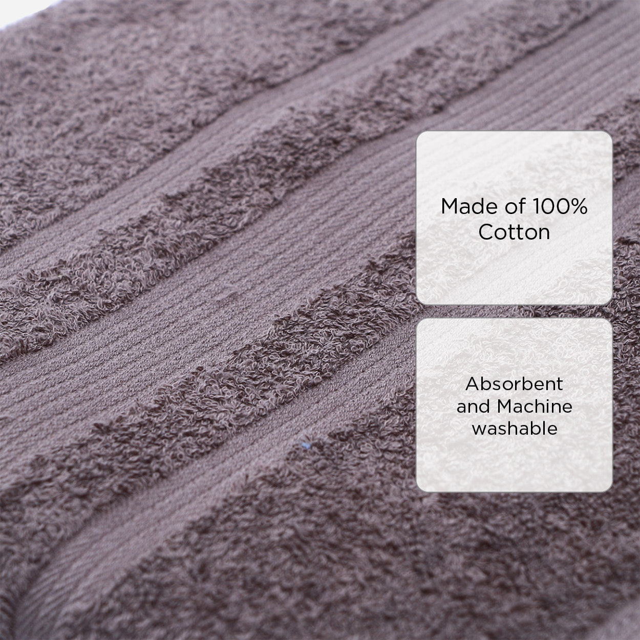 Hosh Signature Cotton Bath Towel (Gray) - 26x52in