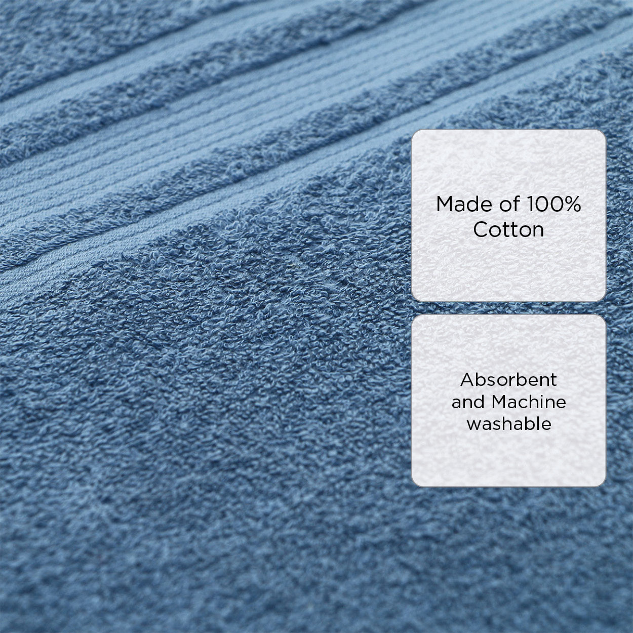 Hosh Signature Cotton Hand Towel (Midnight Blue) - 12x25in