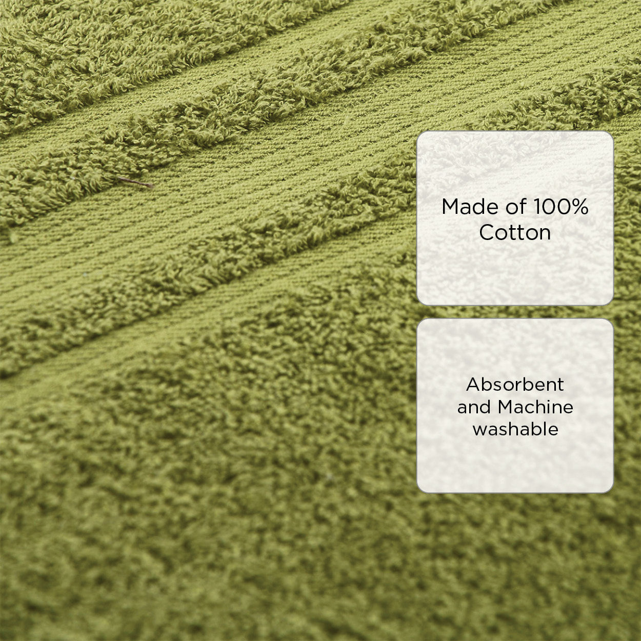 Hosh Signature Cotton Hand Towel (Moss Green) - 12x25in