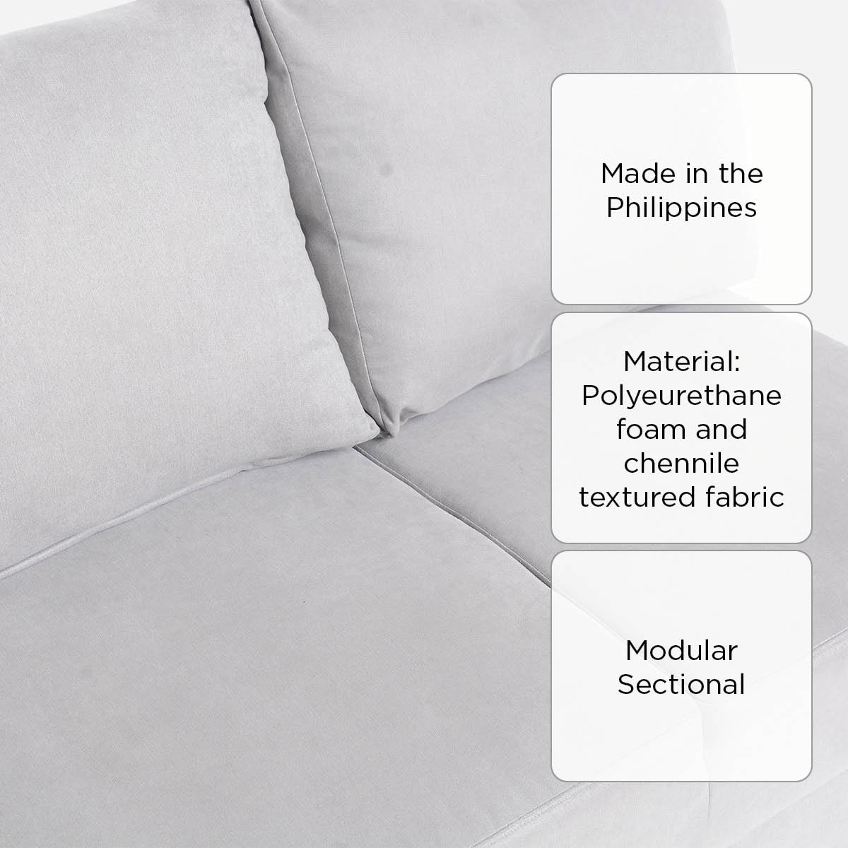 Hosh Create 2-Seater Armless Sofa - Winslet Gray