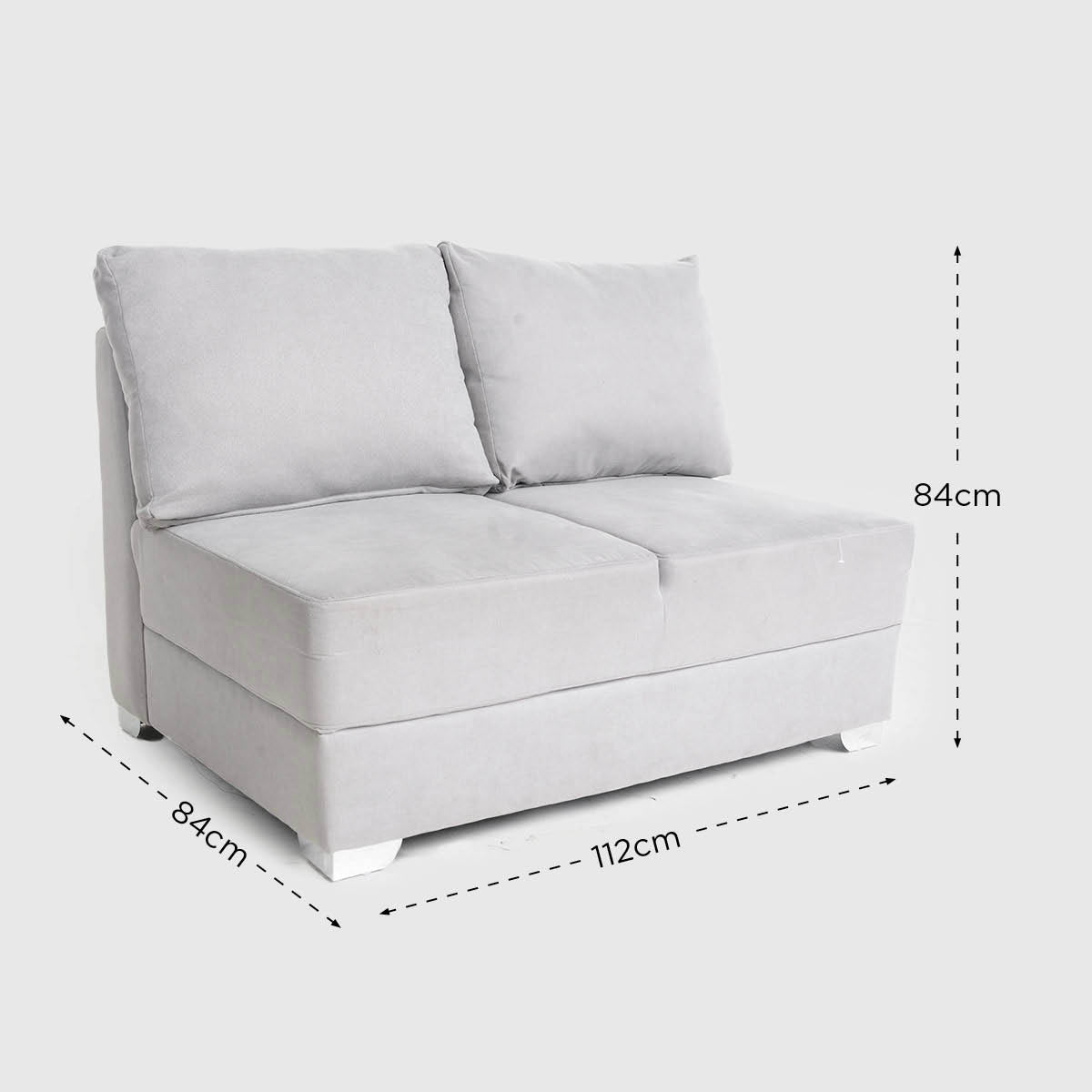 Hosh Create 2-Seater Armless Sofa - Winslet Gray
