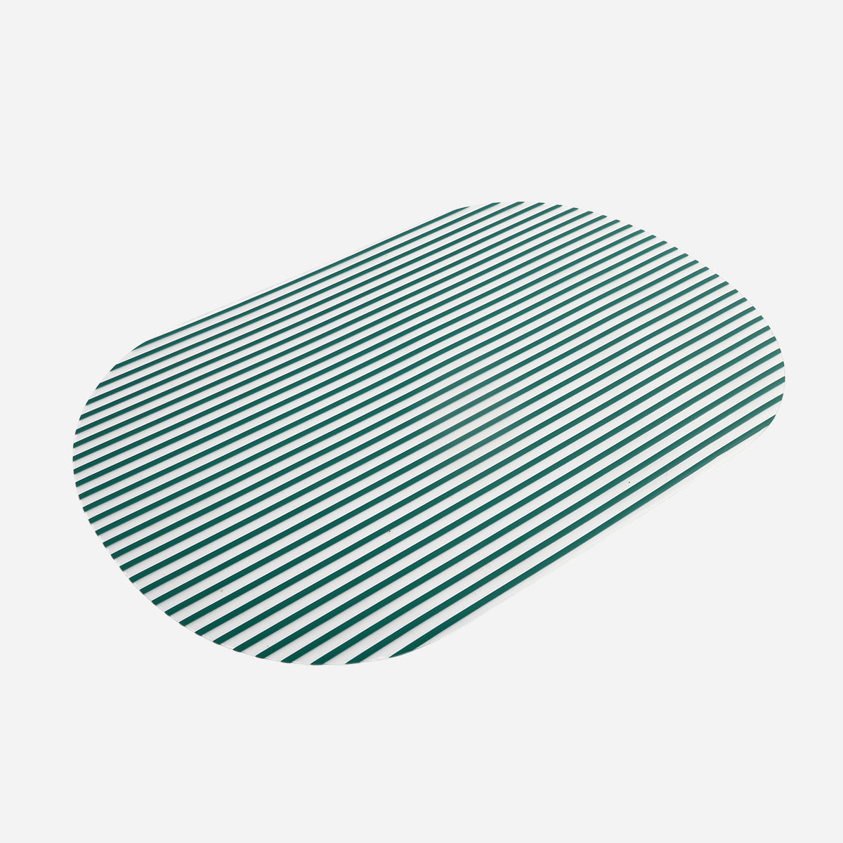 Hosh Oval Transparent Placemat Stripes (Green) - 12x18in