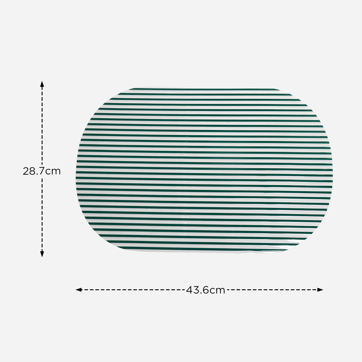 Hosh Oval Transparent Placemat Stripes (Green) - 12x18in