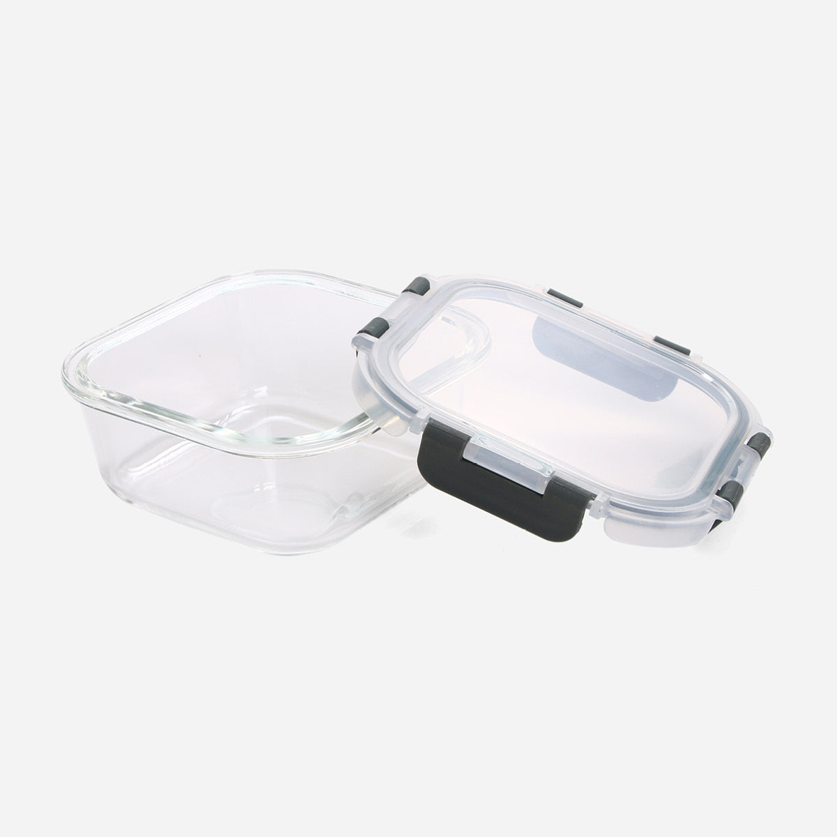 Hosh Square Glass Food Container With Lid - 520ml
