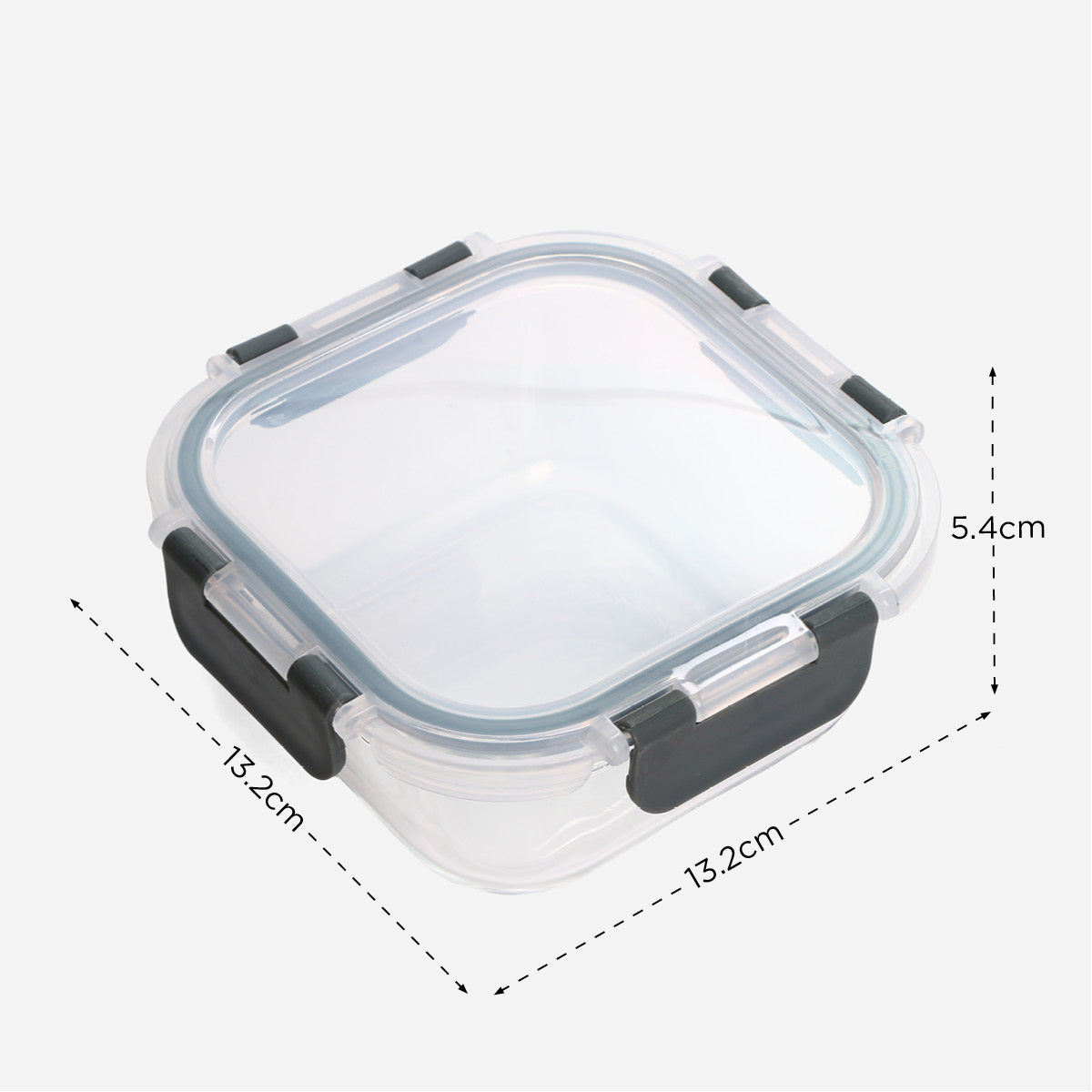 Hosh Square Glass Food Container With Lid - 520ml