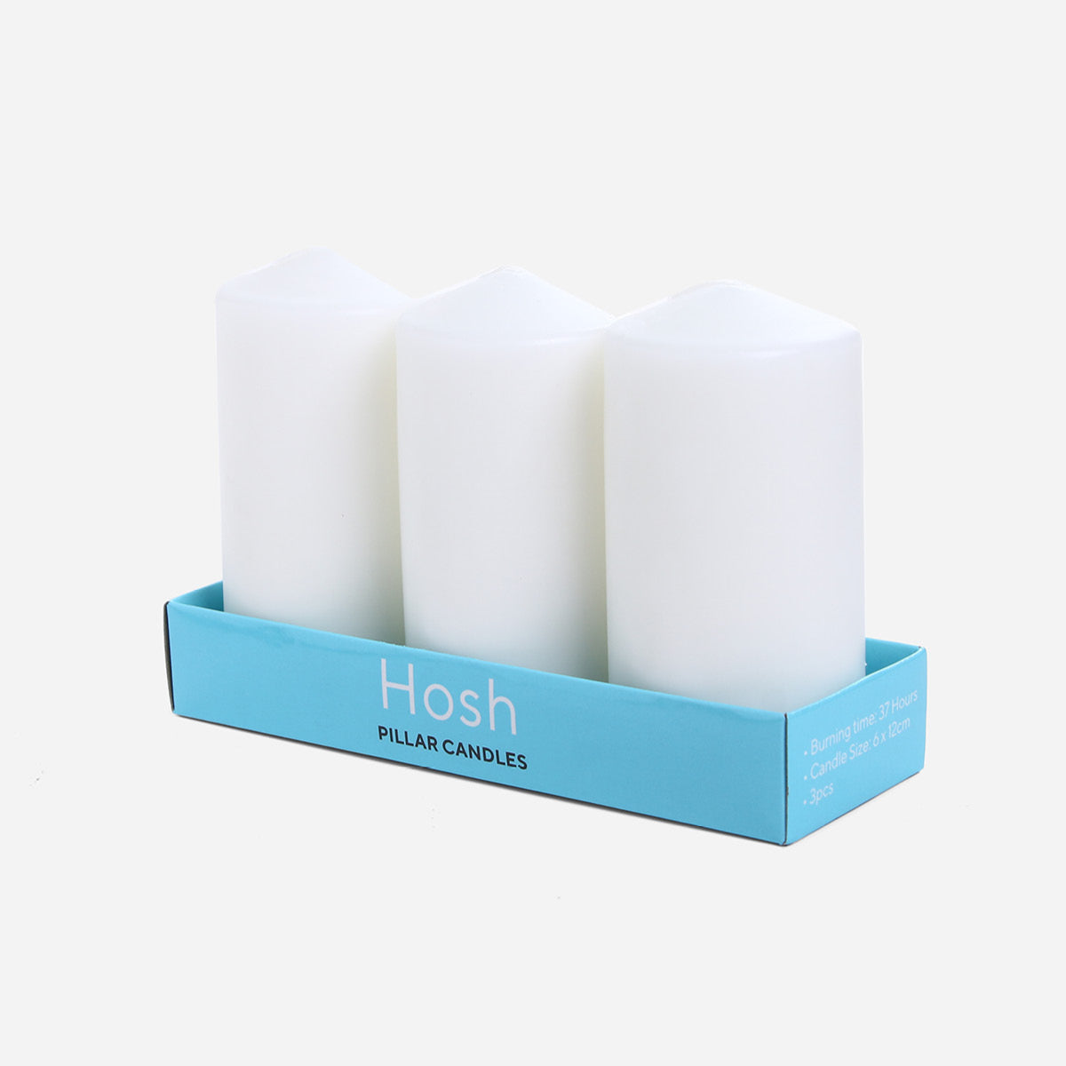 Hosh 3 Pieces Pillar Candles - 6x12cm