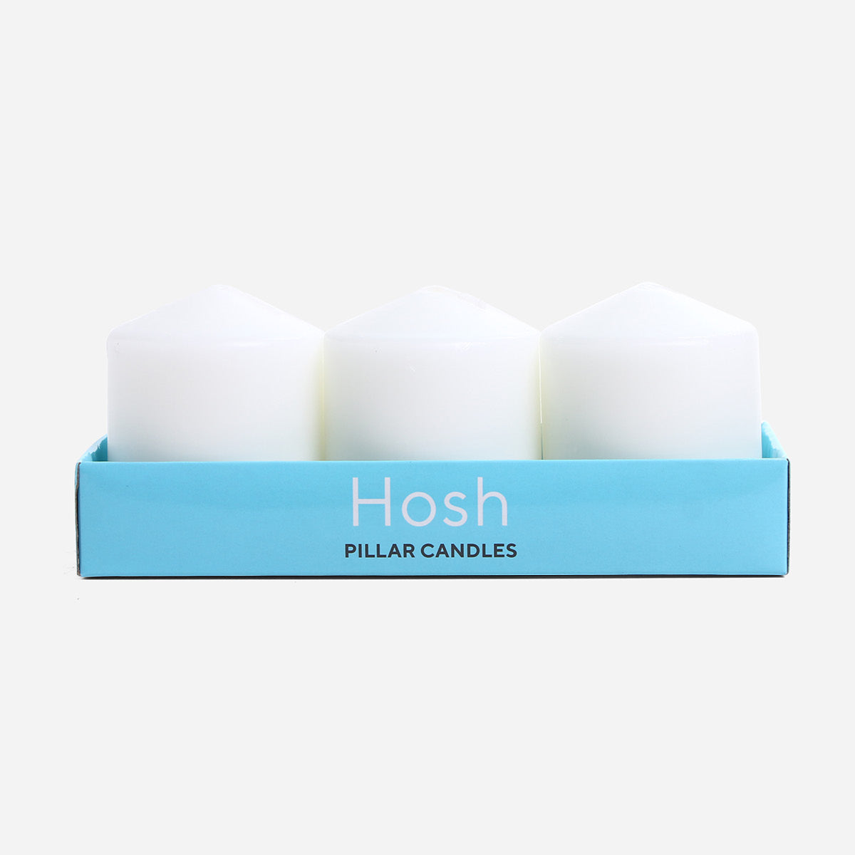 Hosh 3 Pieces Pillar Candles - 6x7.5cm