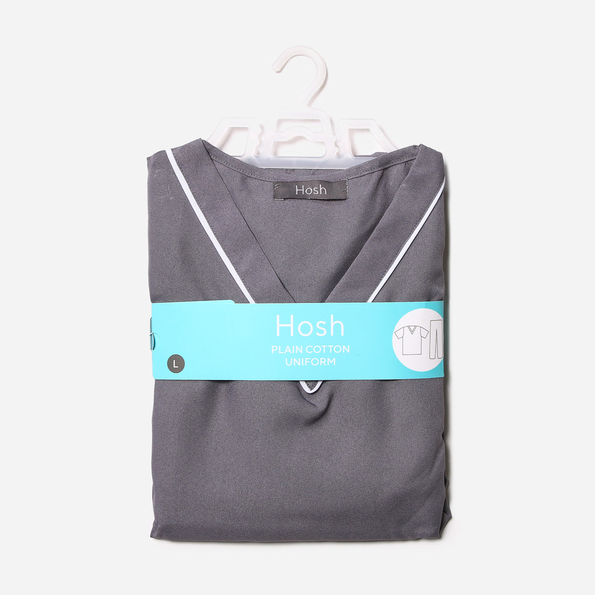 Hosh Yuna Plain Scrubsuit Set (Gray) - Large