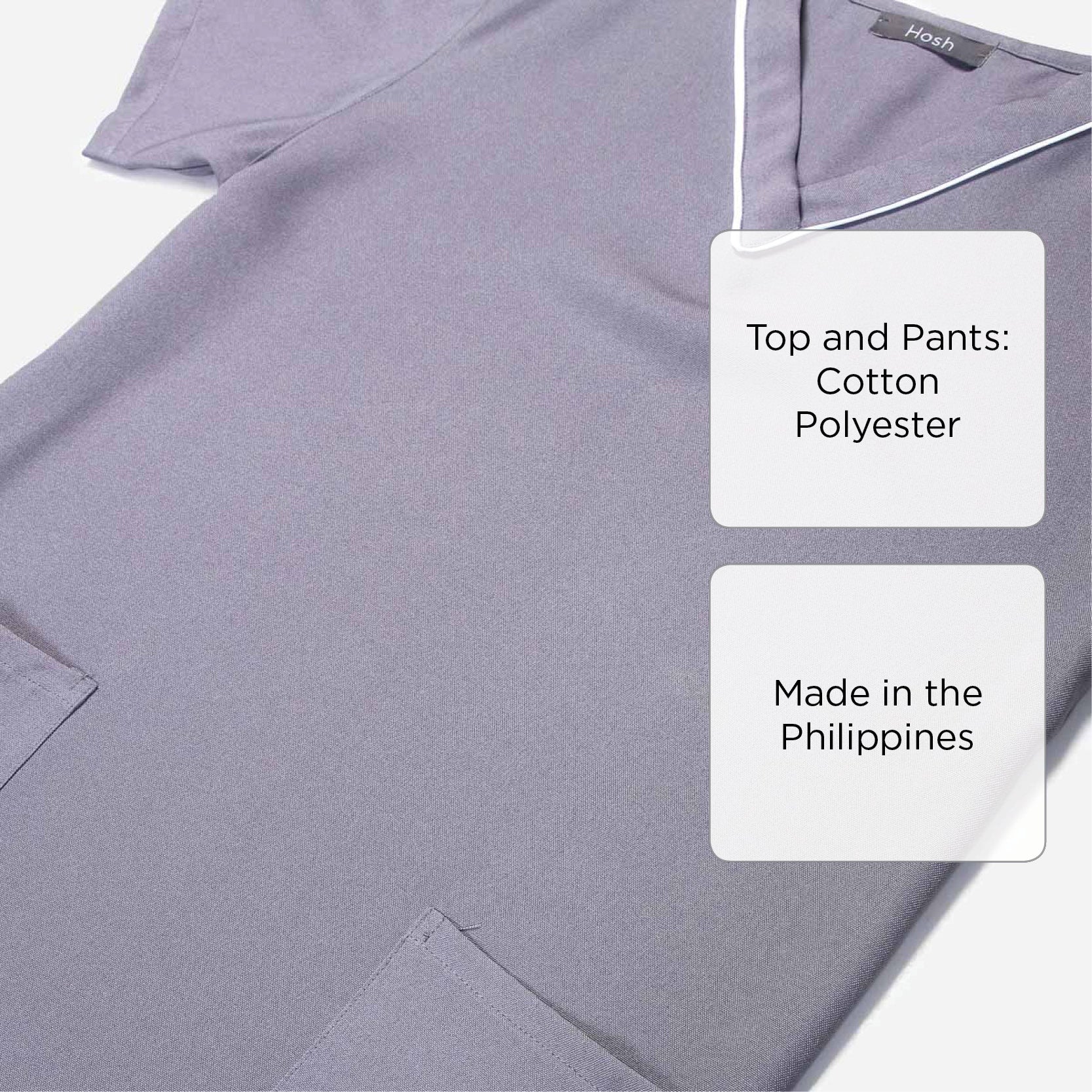 Hosh Yuna Plain Scrubsuit Set (Gray) - XL