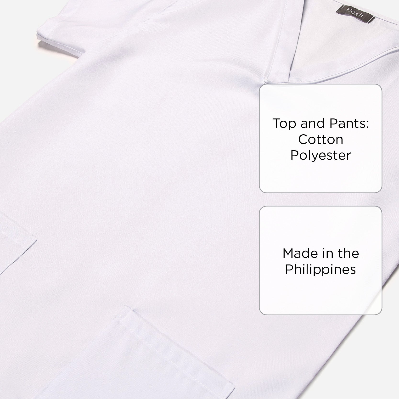 Hosh Yuna Plain Scrubsuit Set (White) - Medium