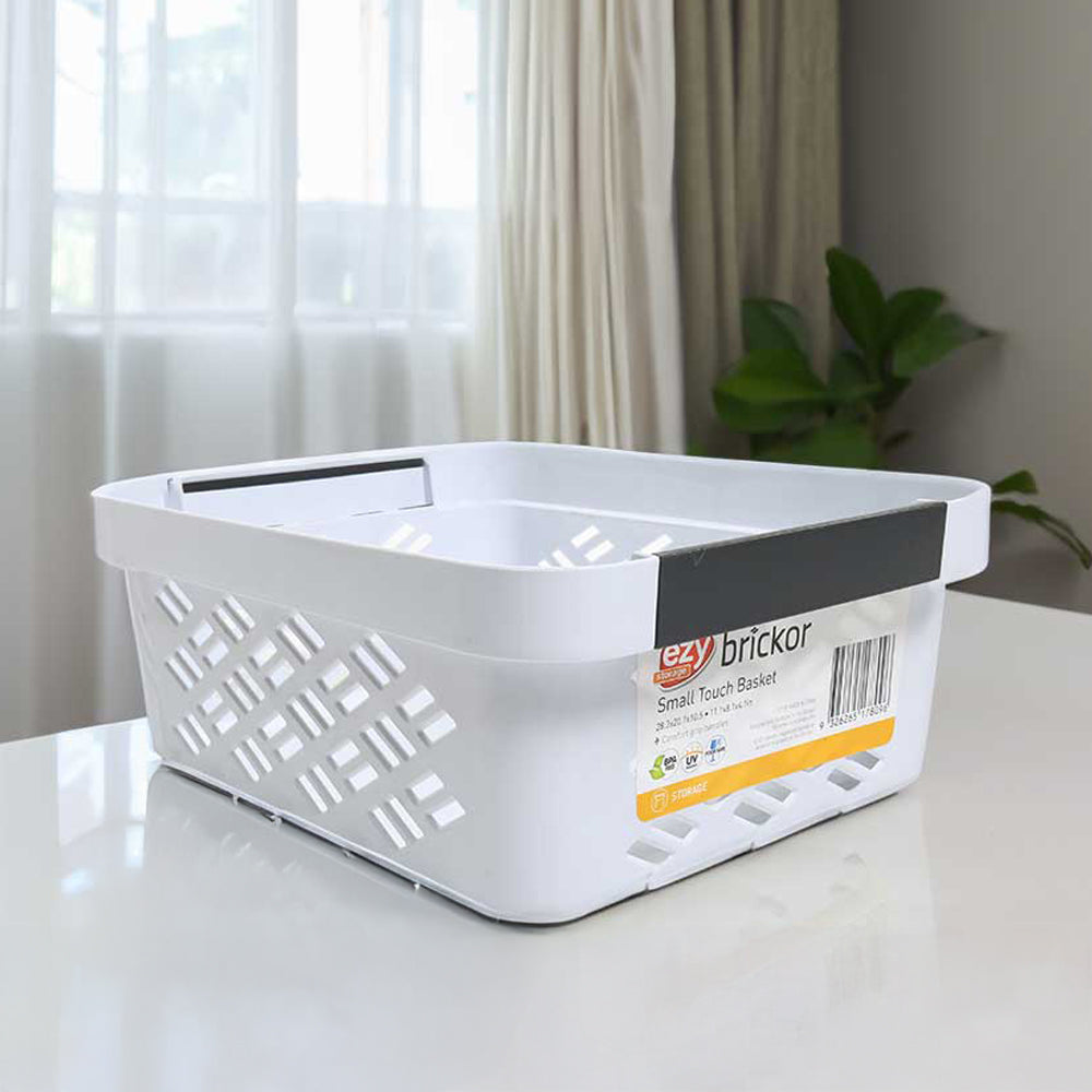 Ezy Storage Brickor Small Touch Basket – White – SM Home