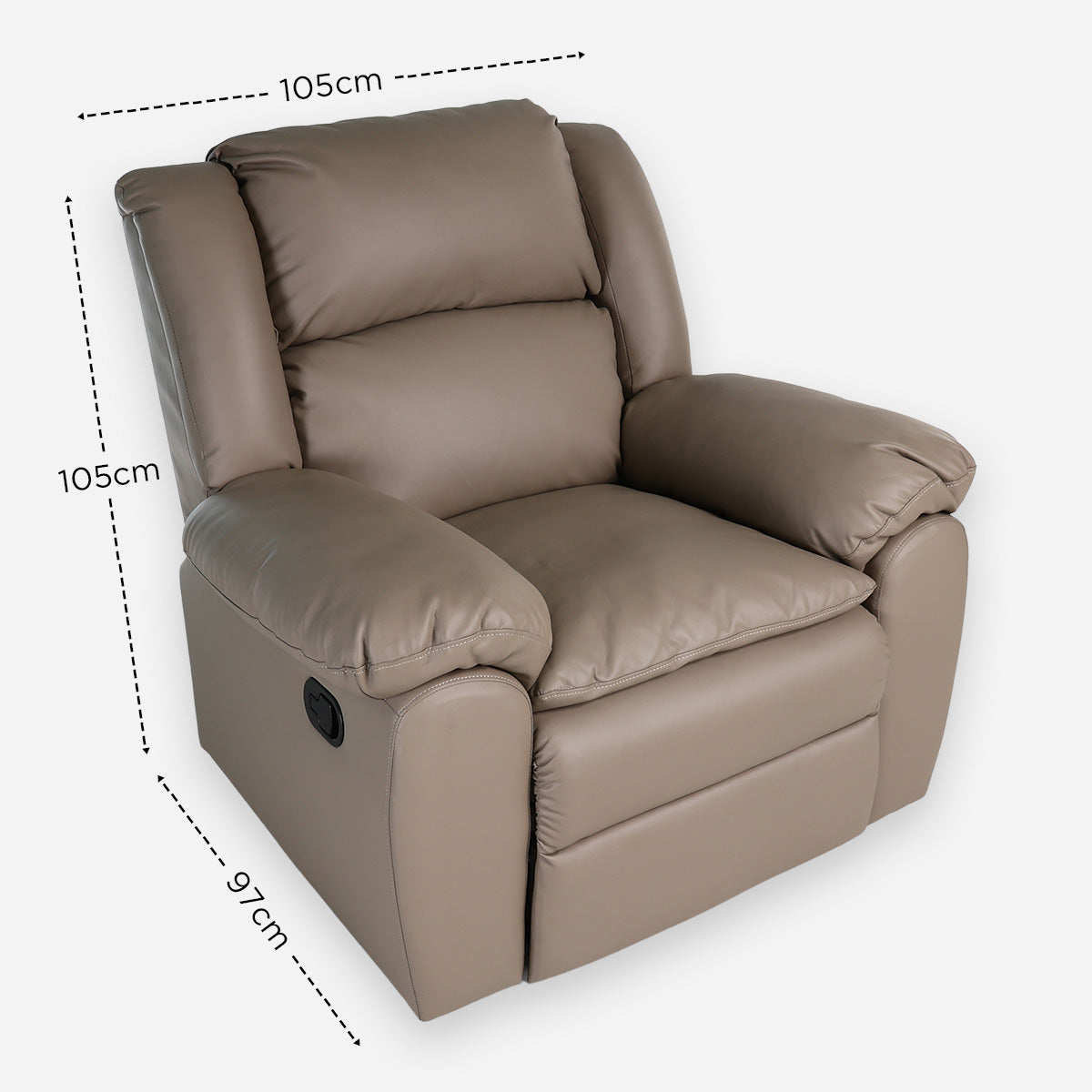 Hosh 1-Seater Air Leather Recliner - Gray