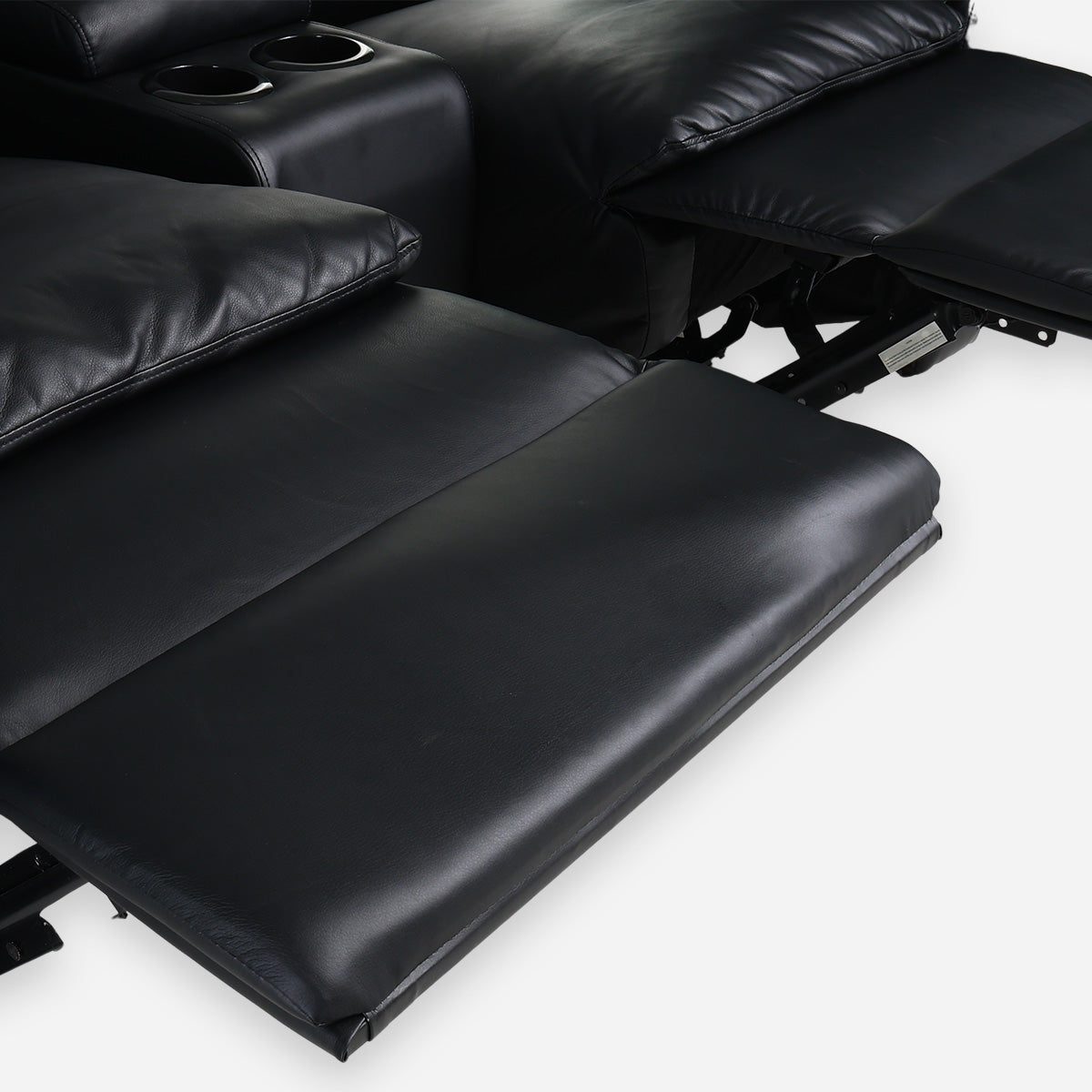 Hosh 2-Seater Air Leather Recliner - Black