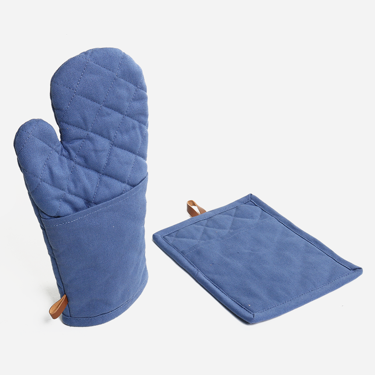SM Home Gloves Pot Holder with Pocket - Blue