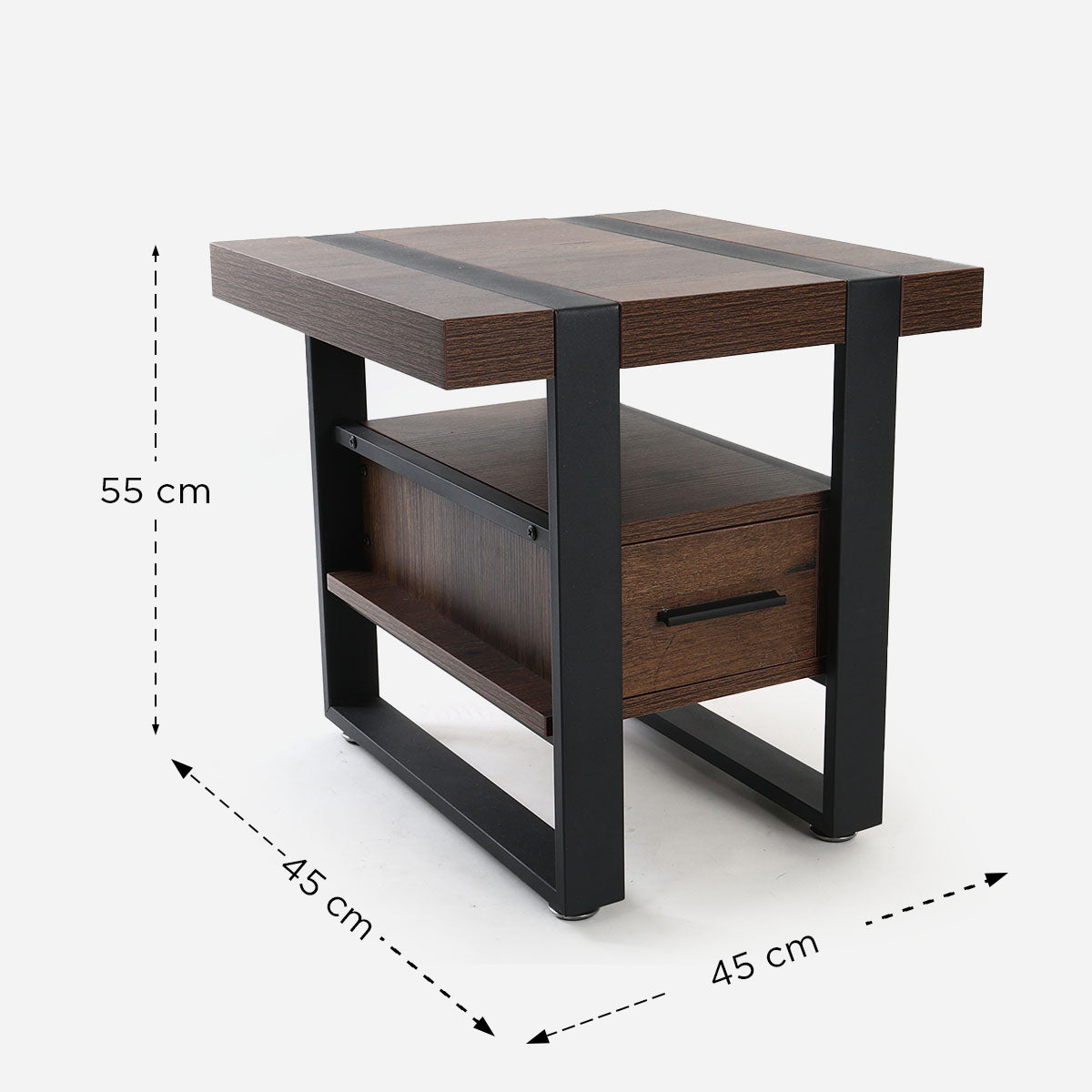 Yori Iku Side Table with Drawer - Dark Oak