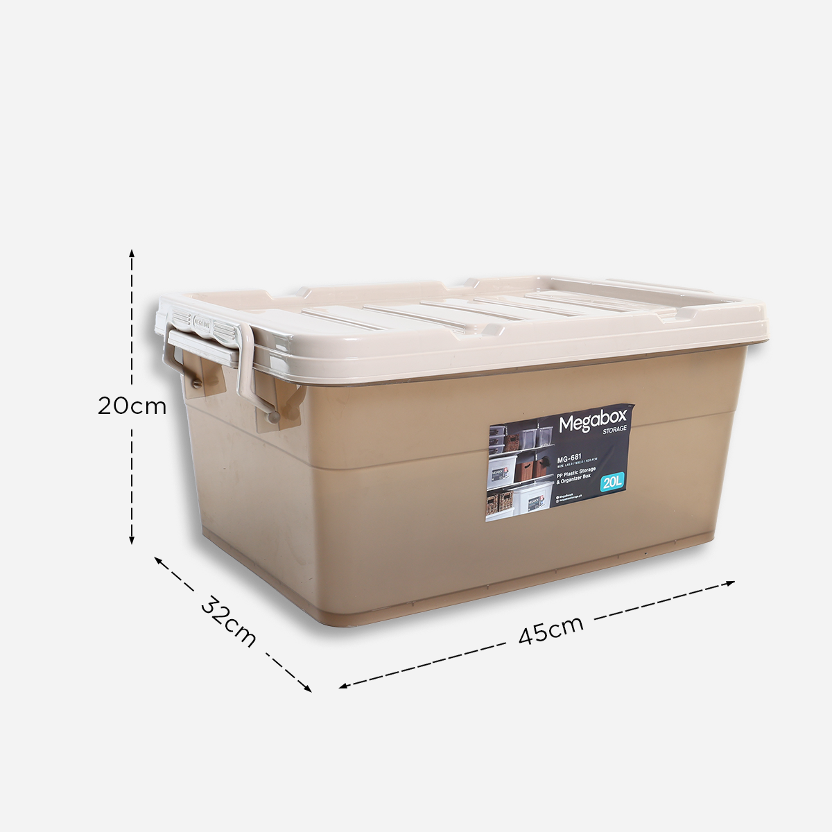 Megabox MG681TB Storage Box (Brown) - 20L