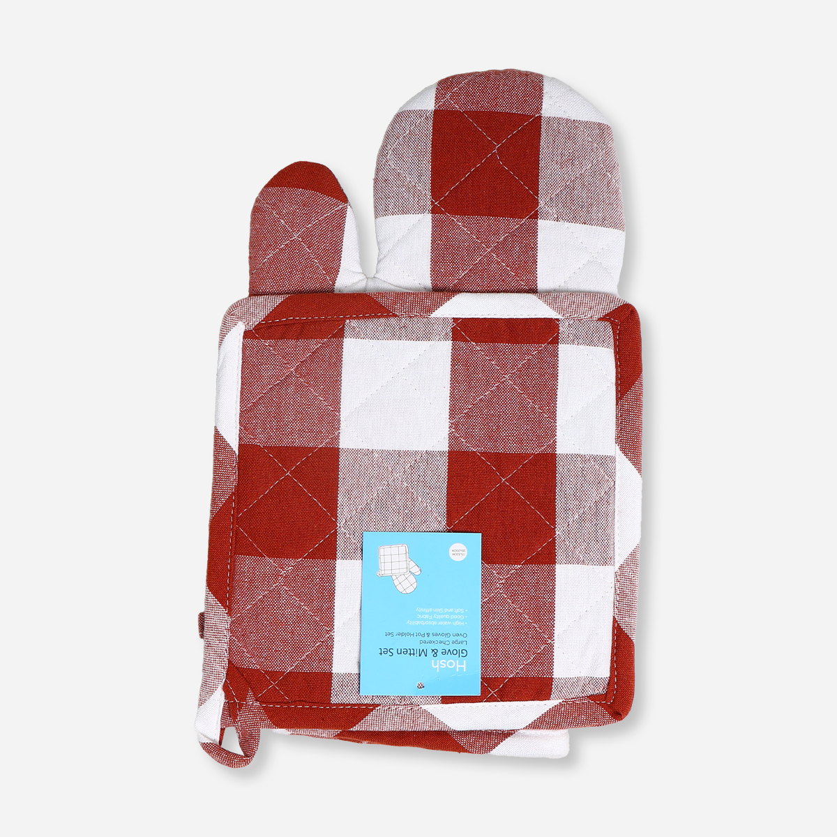 Hosh Glove and Mitten Set Checkered - Rust