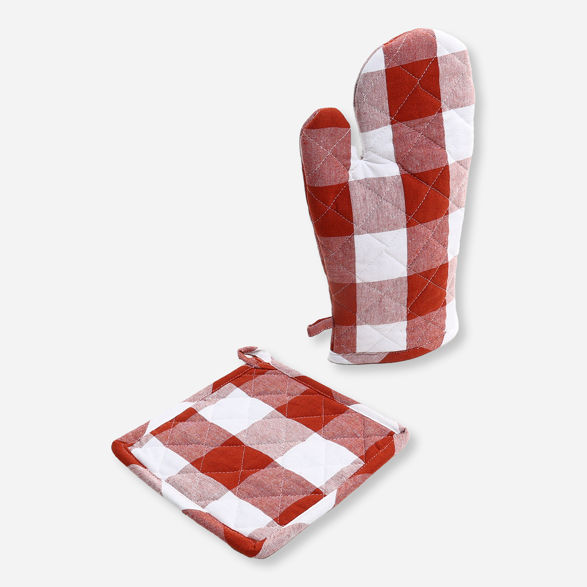 Hosh Glove and Mitten Set Checkered - Rust
