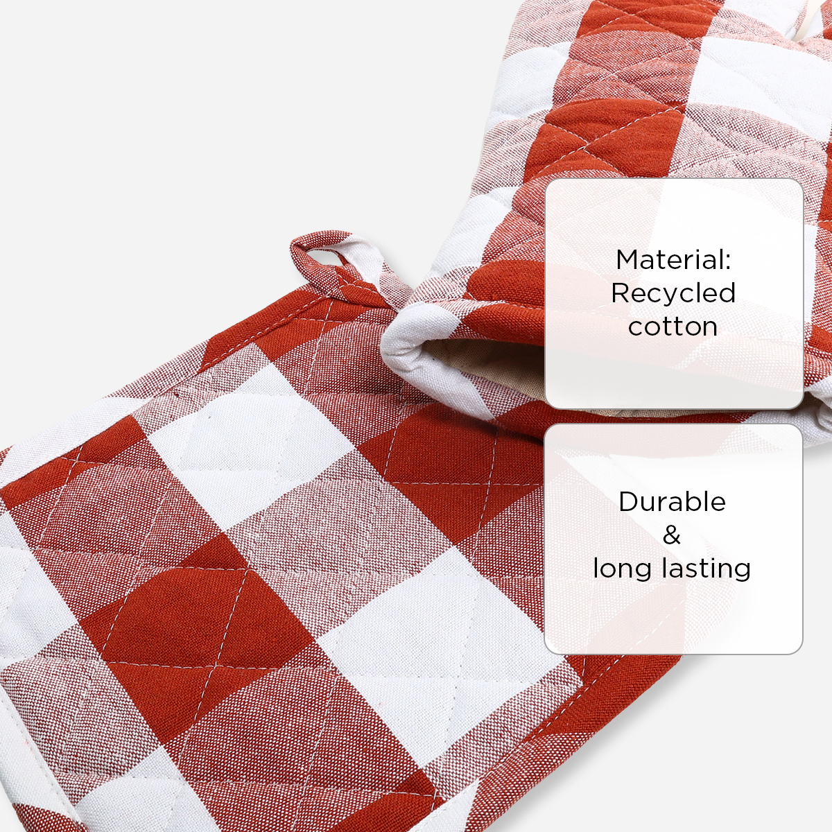 Hosh Glove and Mitten Set Checkered - Rust