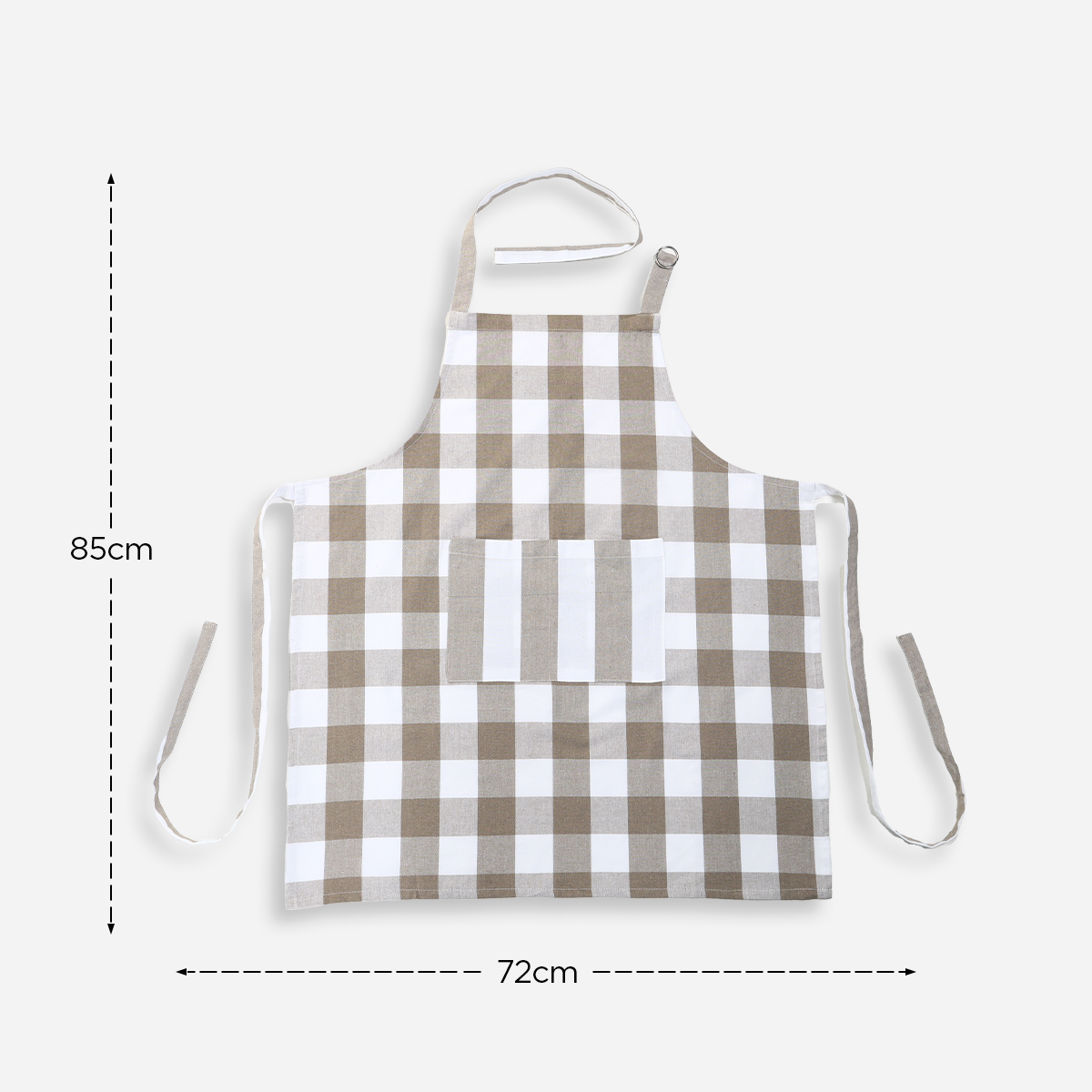 Hosh Apron with Pocket Checkered - Beige
