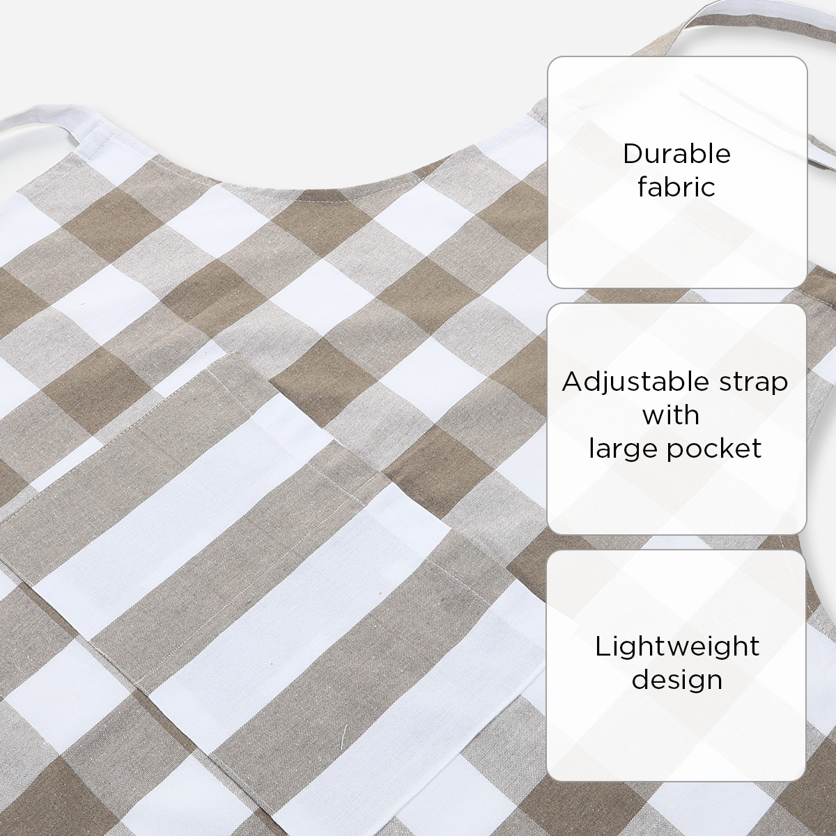 Hosh Apron with Pocket Checkered - Beige