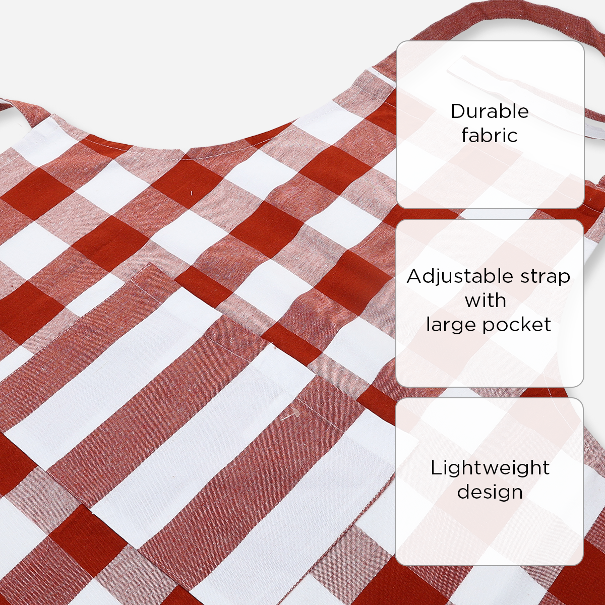 Hosh Apron with Pocket Checkered - Red