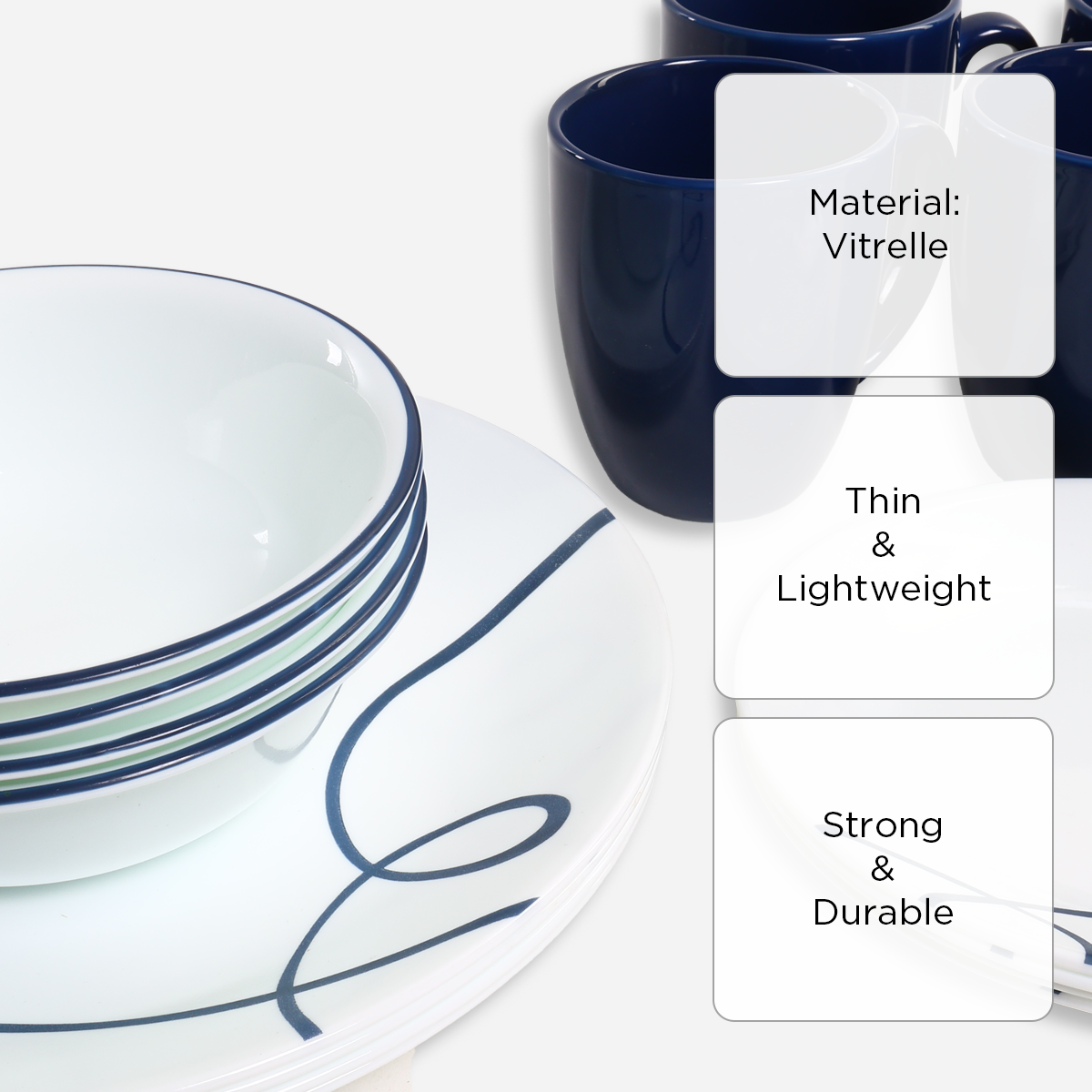 Corelle 16-Piece Classic Dinner Set - Lia