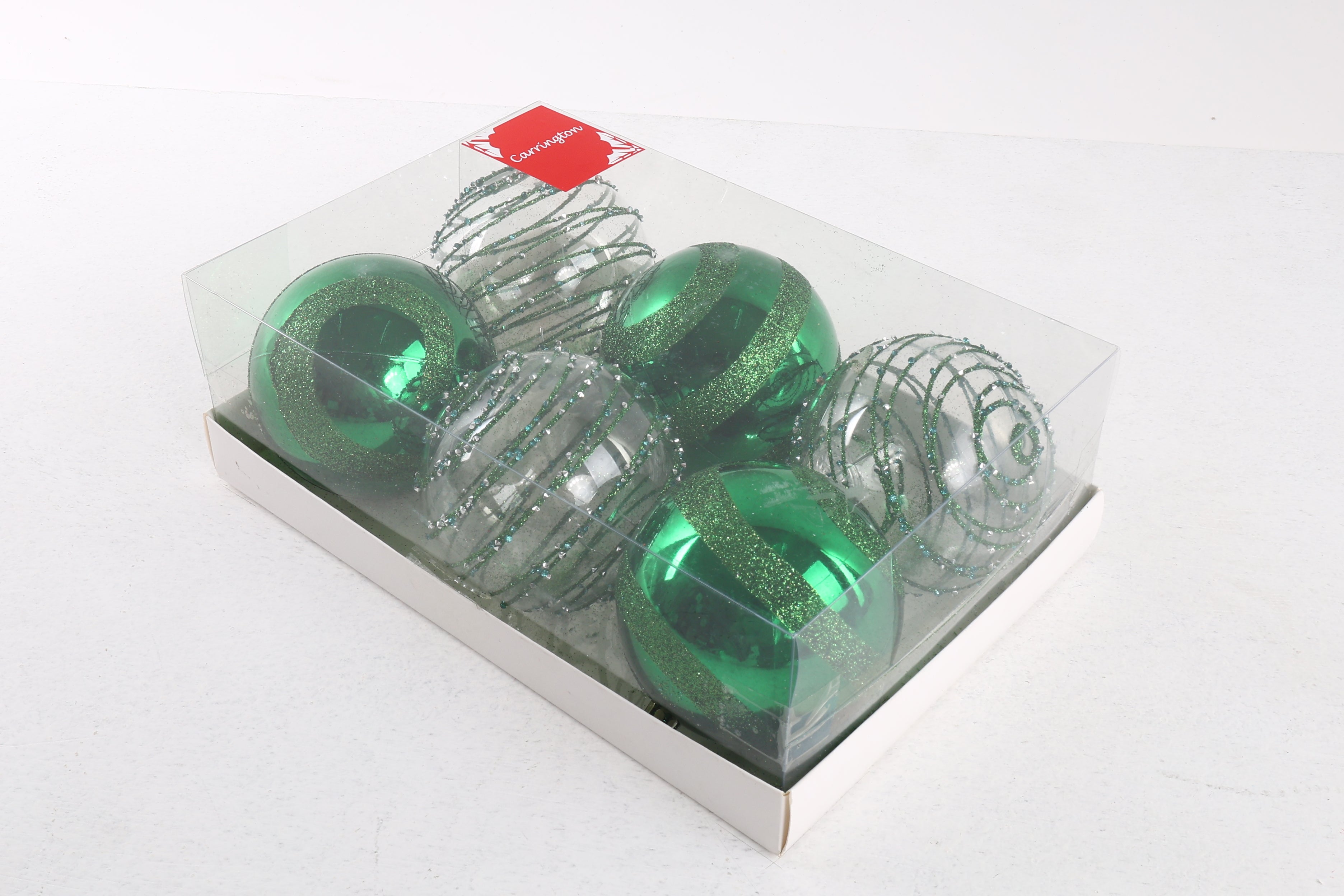 SM Home Set of 6 Christmas Balls (Green) - 8cm