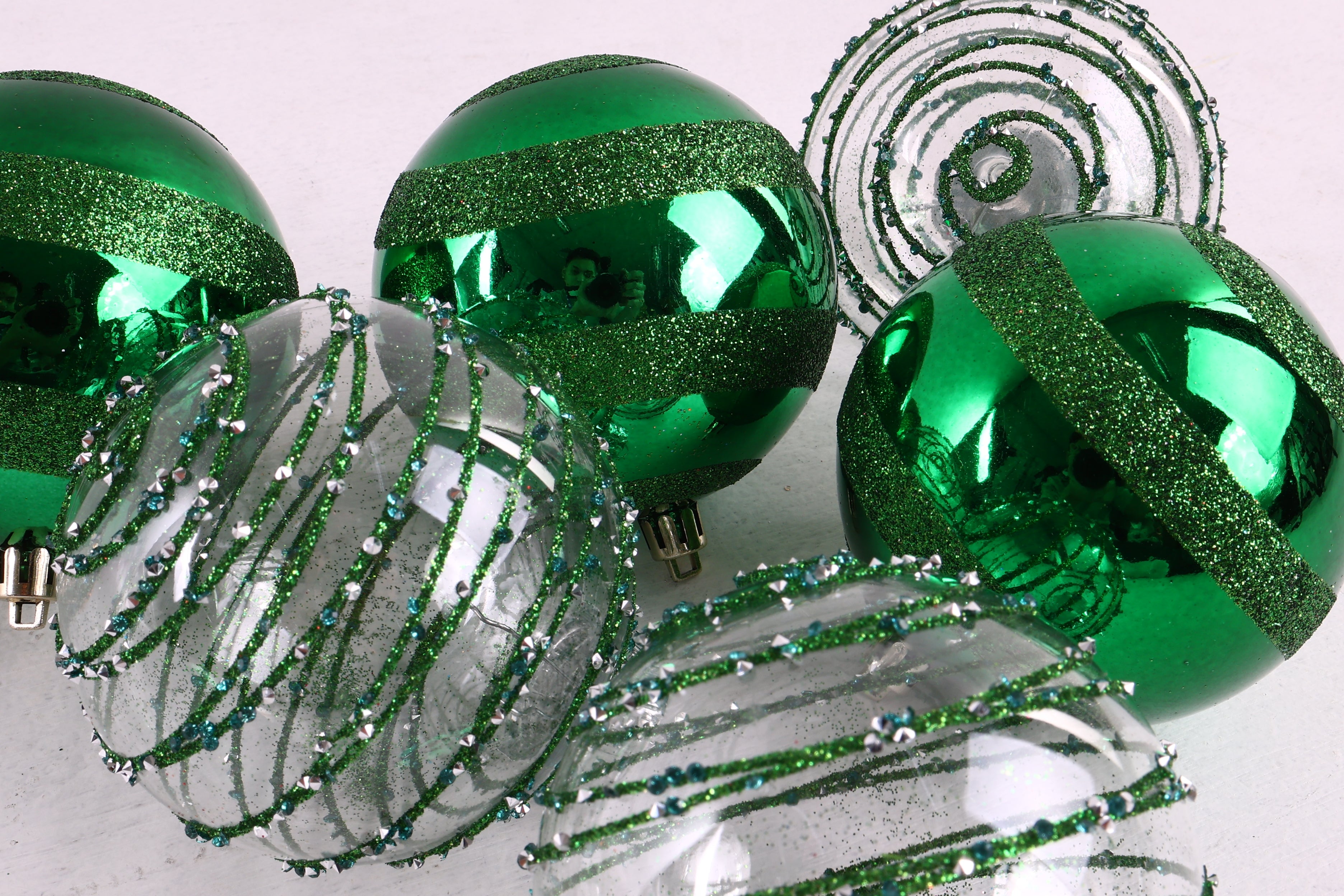SM Home Set of 6 Christmas Balls (Green) - 8cm