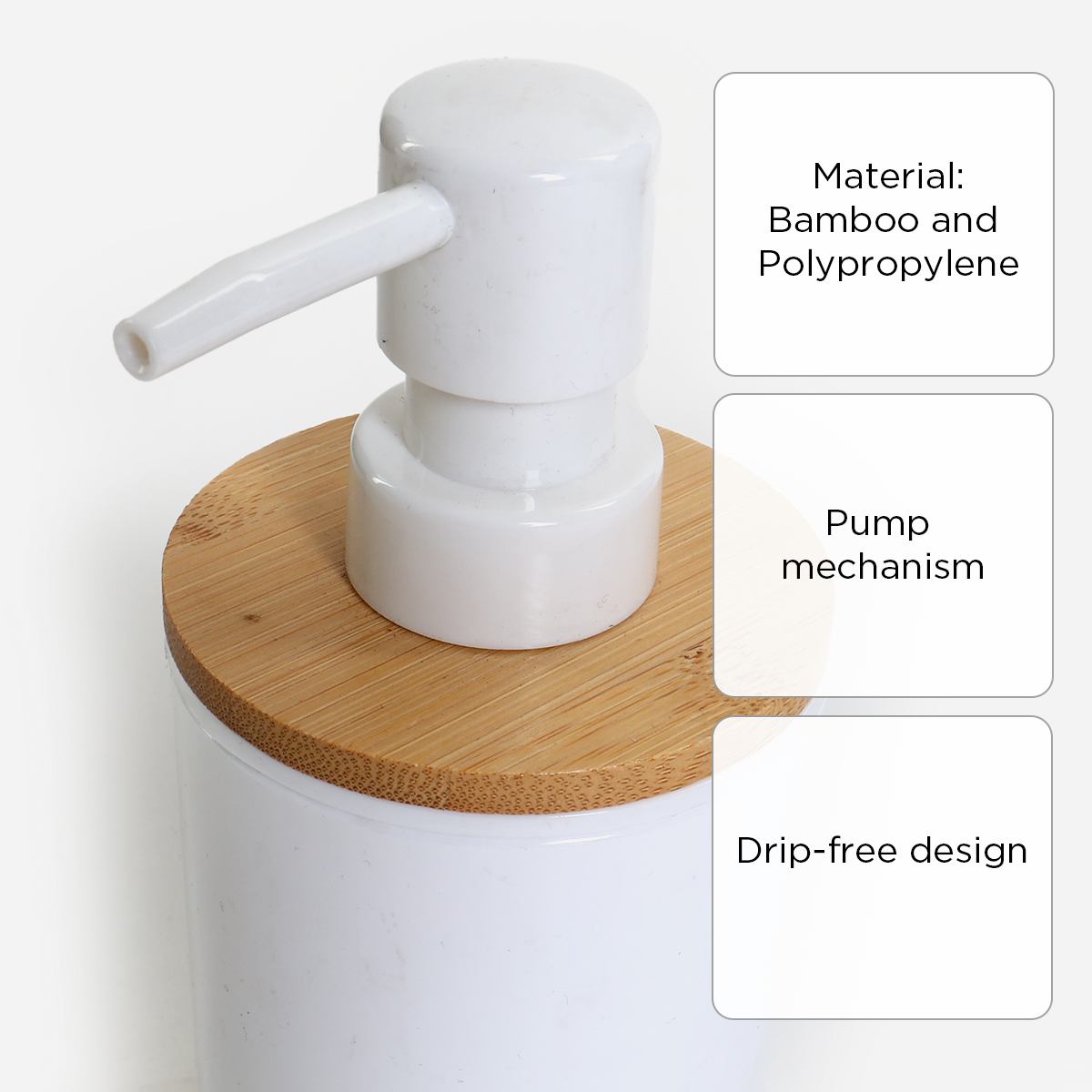 Primeo Bamboo Lotion Dispenser- White