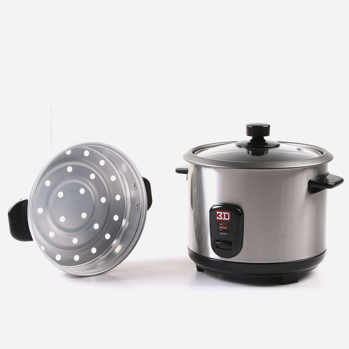 Slique Rice Cooker 3D Rice Cooker With Steamer and Glass Lid MF8C - 1.5L – SM Home