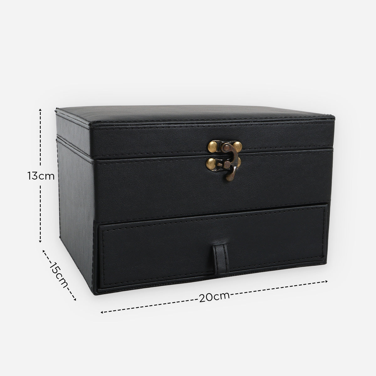 SM Home 2-Layer Raven Leather Jewelry Box