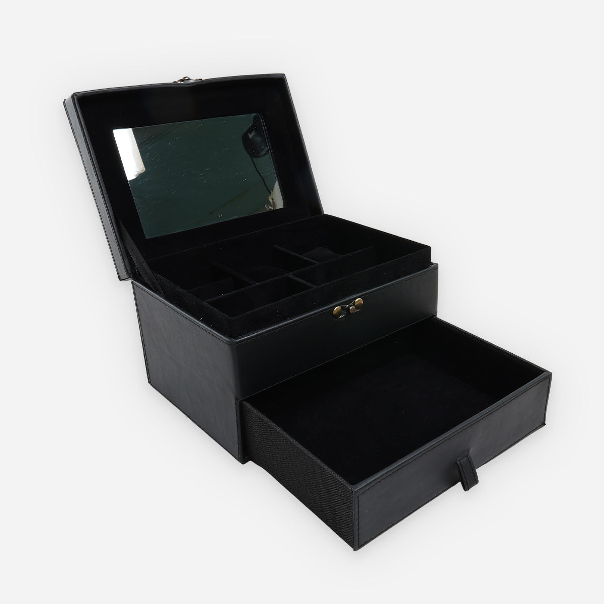 SM Home 2-Layer Raven Leather Jewelry Box