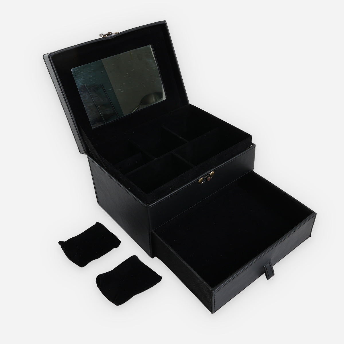 SM Home 2-Layer Raven Leather Jewelry Box