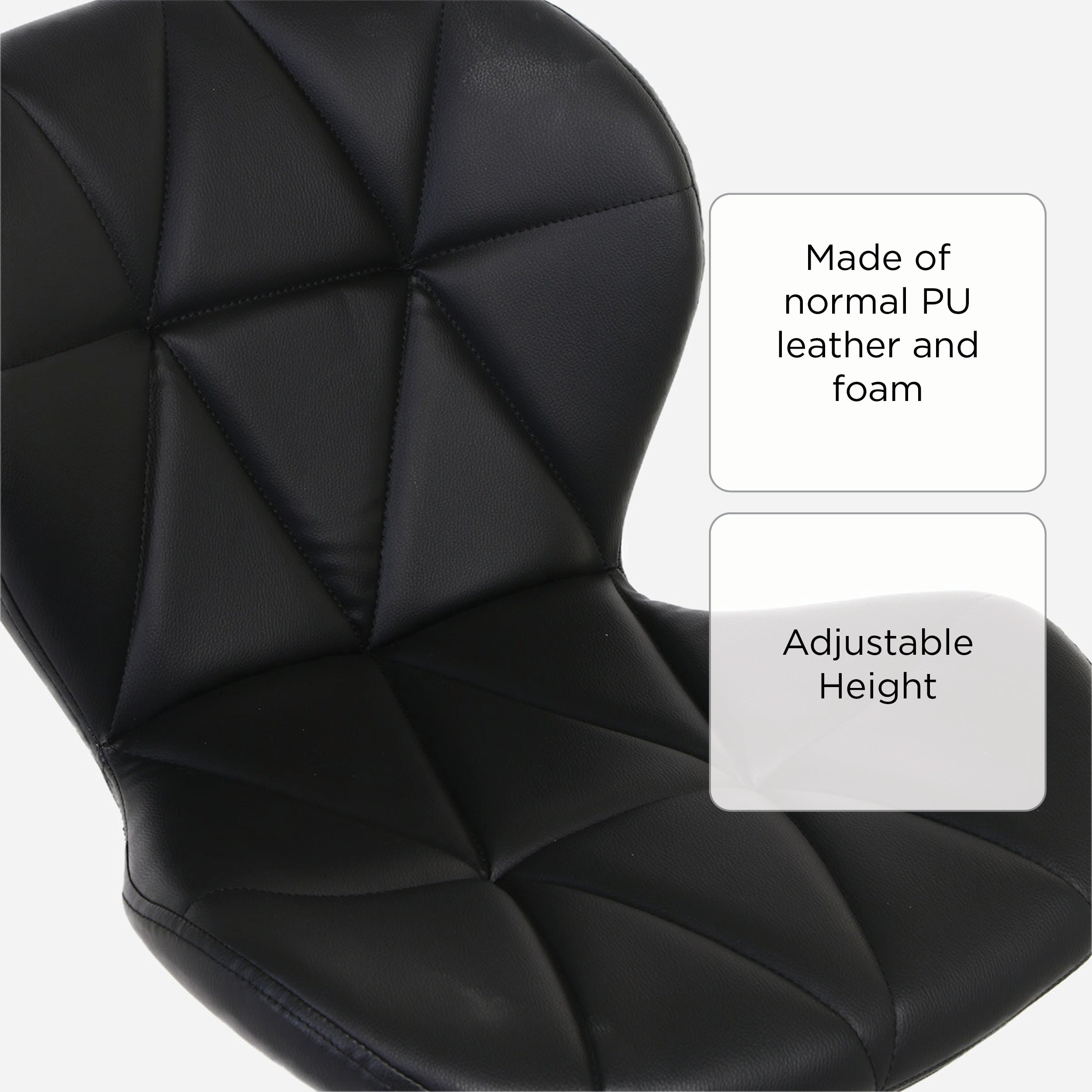 SM Home Yanni Leather Barstool - Black