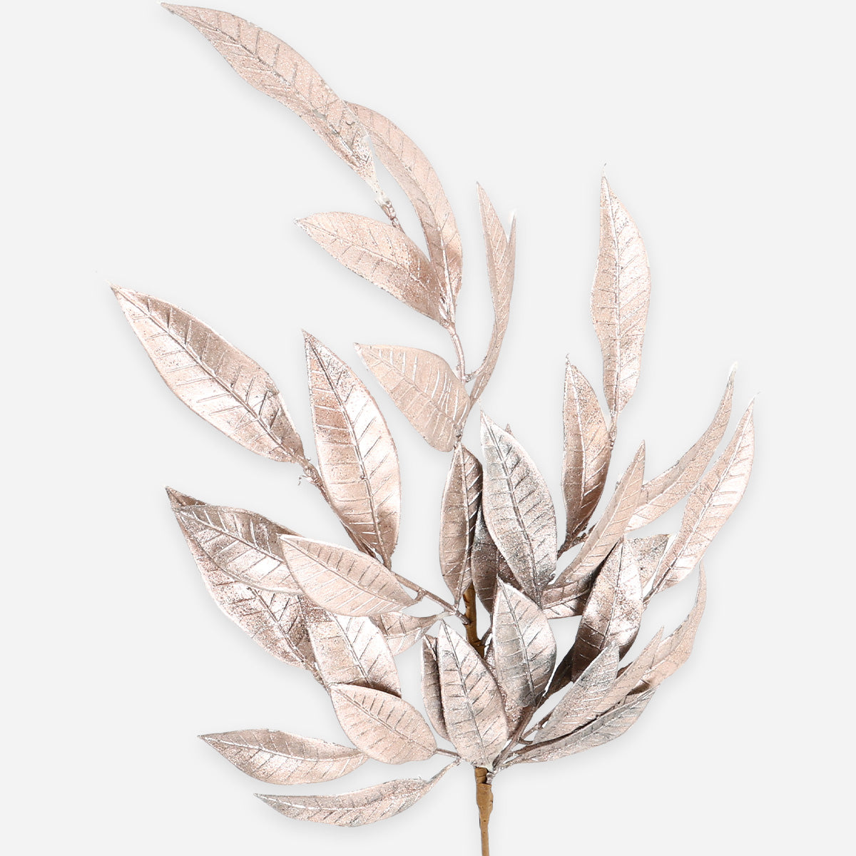 SM Home  Christmas Matt Painted Leave Pick - Rose Gold