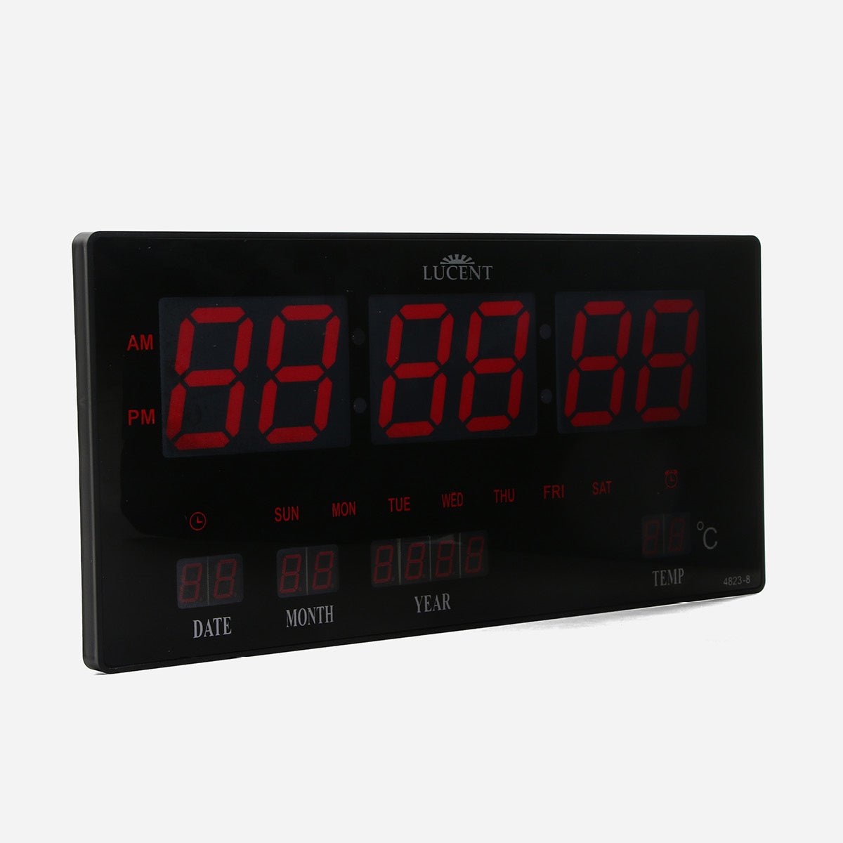 Lucent LED Wall Clock 4622 - Black Frame, Red LED – SM Home