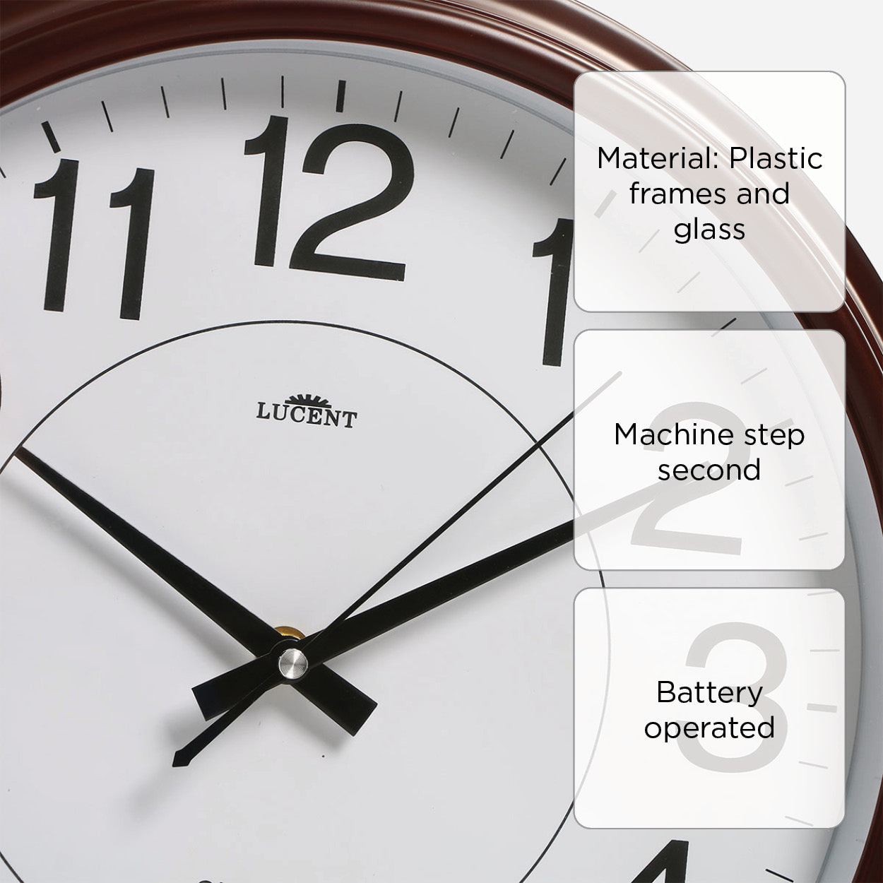 Lucent Wall Clock BL2856 - Dark Brown