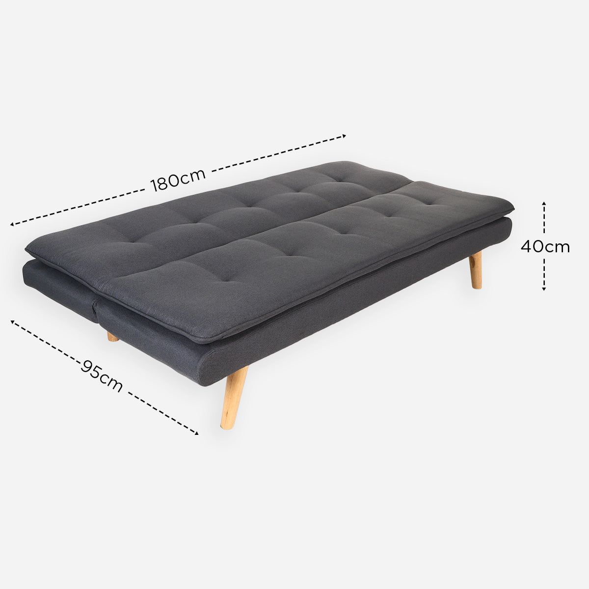 Marble 3-Seater Sofabed - Gray