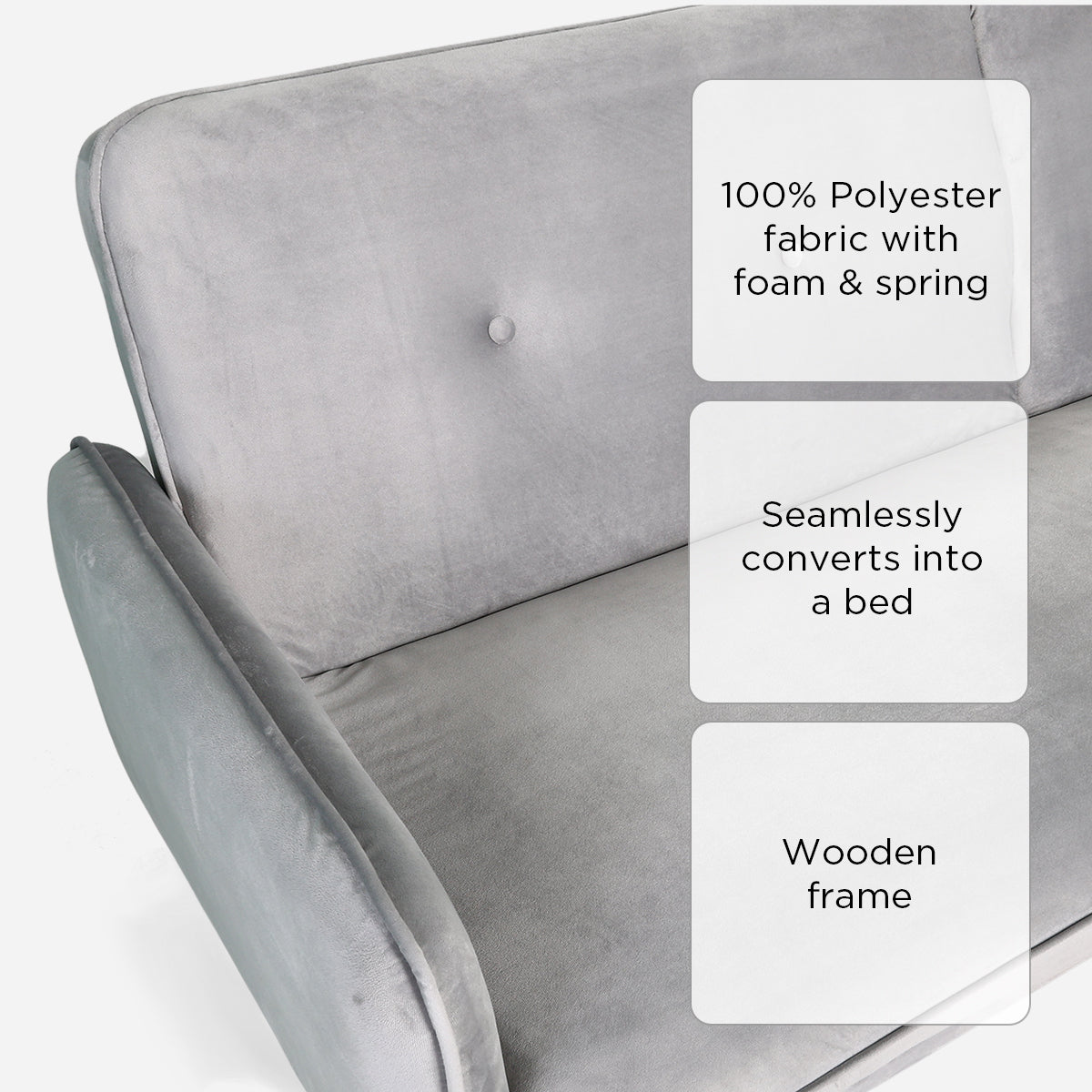 Marriot 3-Seater Sofa Bed  - Light Gray