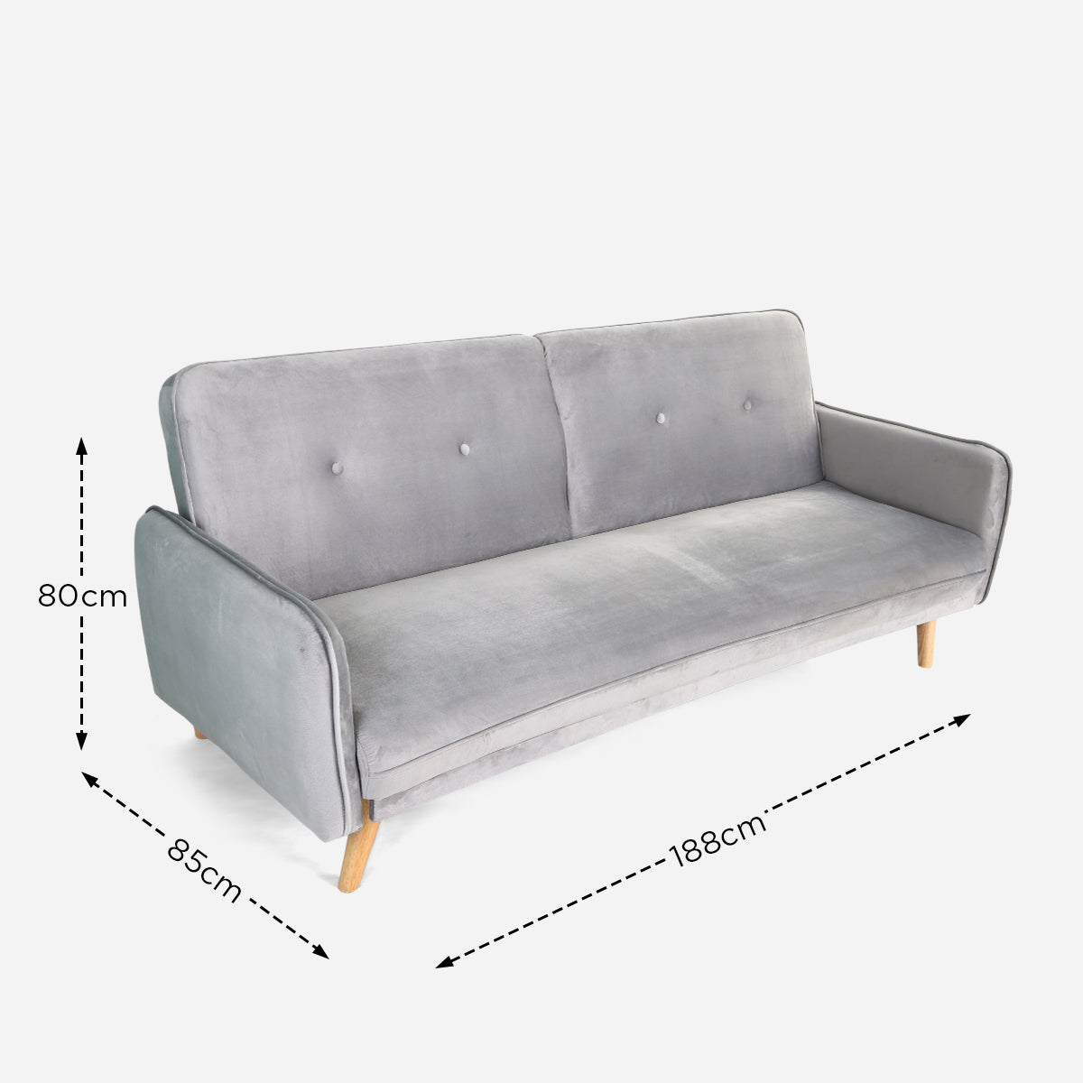 Marriot 3-Seater Sofa Bed  - Light Gray