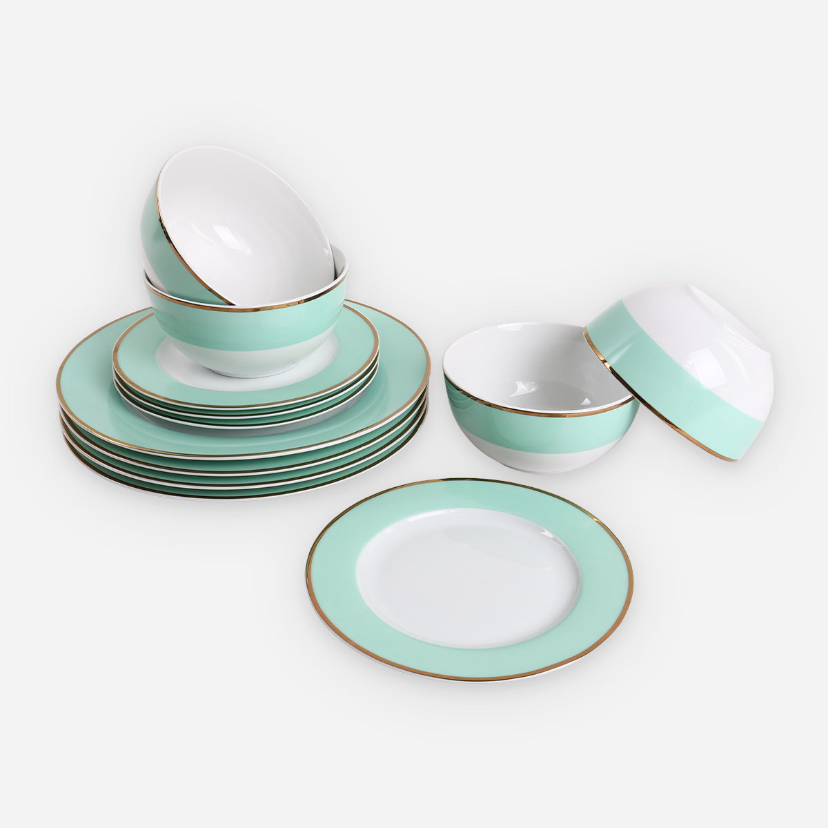 Martha Stewart 12-Piece Gracie Dinner Set - Blue