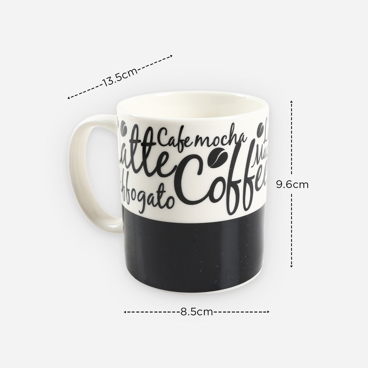 Masflex 4-Piece CS1 Printed Mugs with Rack - 12oz