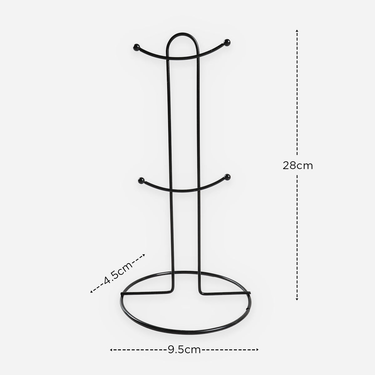 Masflex 4-Piece CS1 Printed Mugs with Rack - 12oz