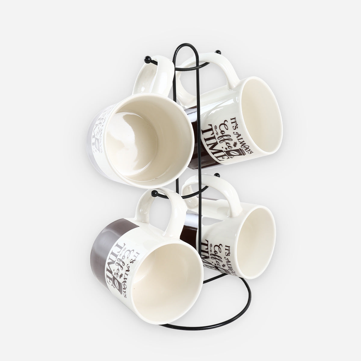Masflex 4-Piece CS2 Printed Mugs with Rack - 12oz