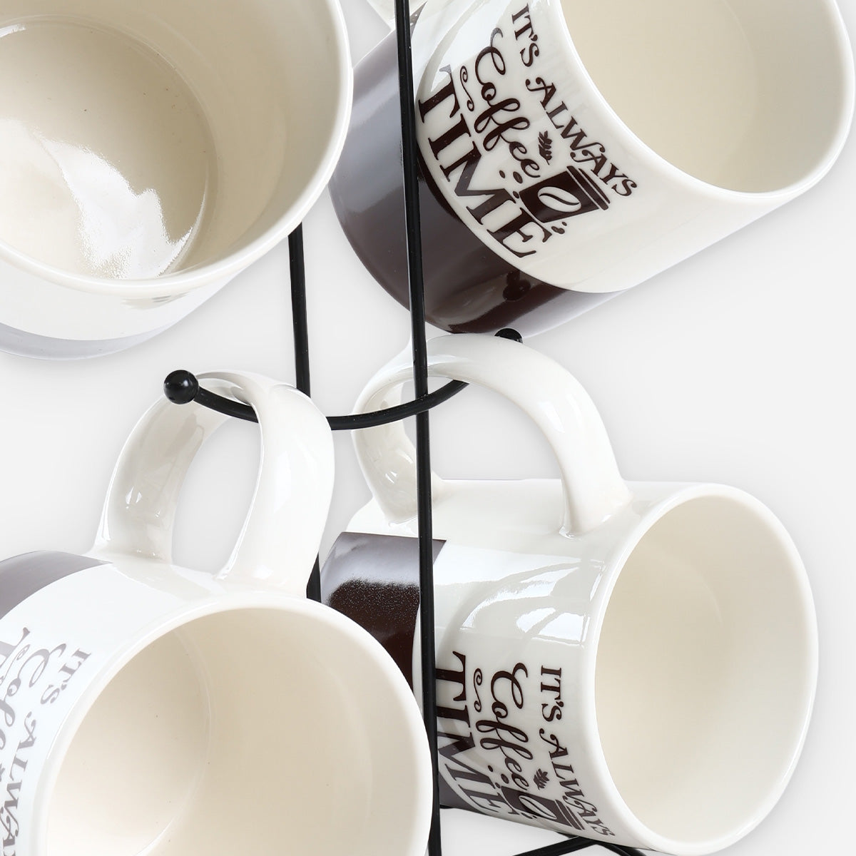 Masflex 4-Piece CS2 Printed Mugs with Rack - 12oz