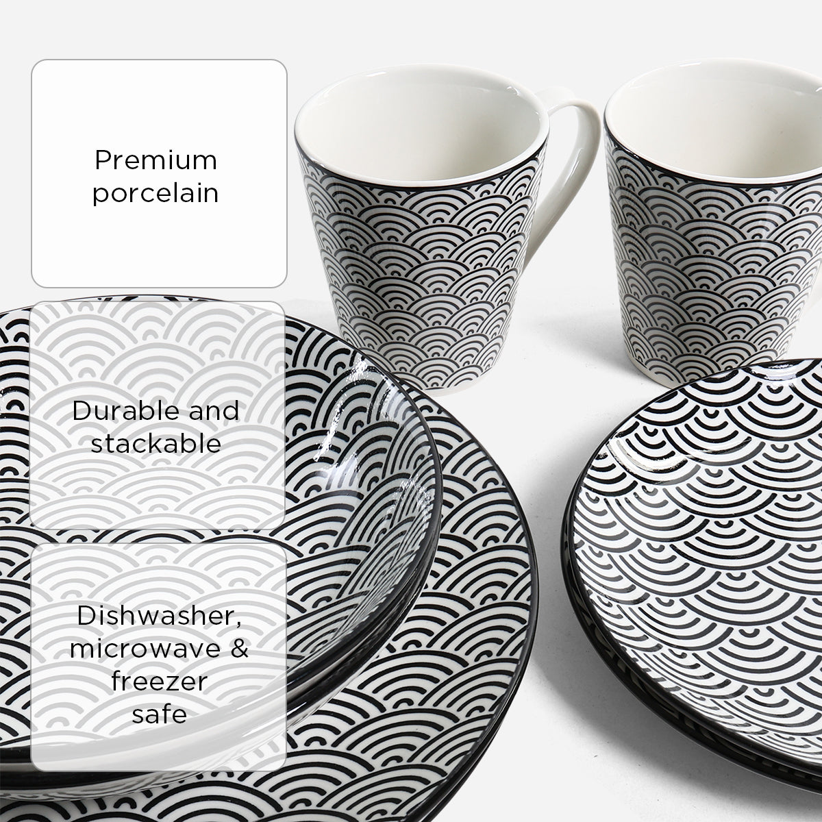 Masflex Dinnerware Set of 8 - Wavy