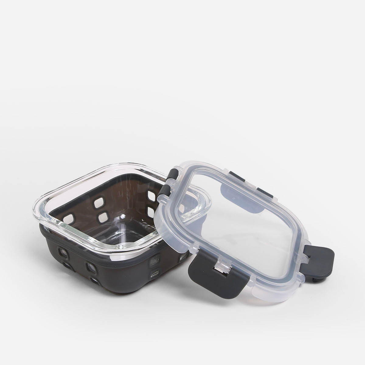 Masflex Square Glass Food Container With Silicone - 320ml
